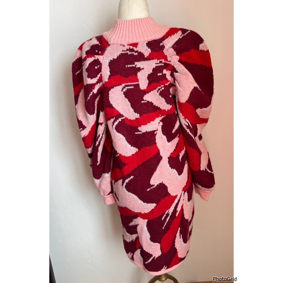 Farm Rio X Nuuly Flower Knit Mini Dress Small - Picture 3 of 4